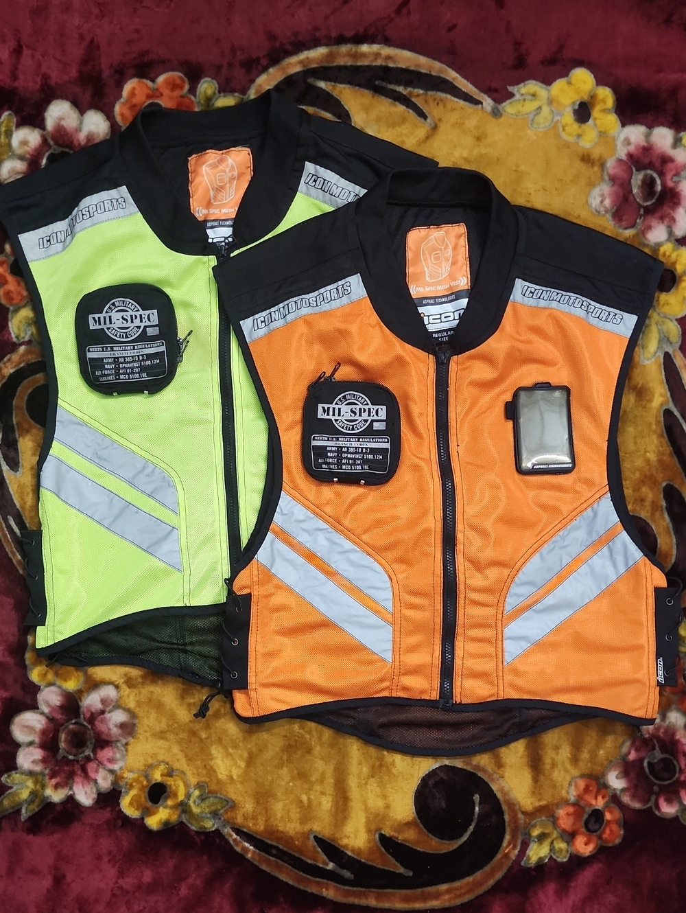 (2pc) ICON Mil Spec Mesh Vest in Yellow And Orange